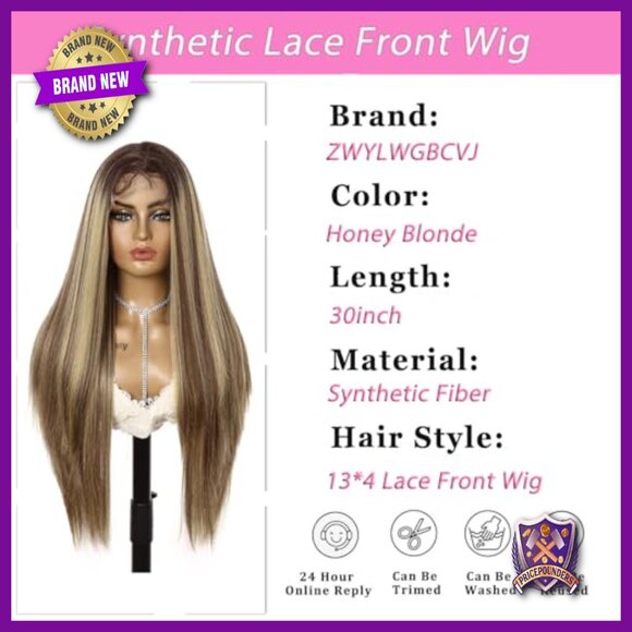 30 Inch Synthetic Lace Front Wig Glueless Heat Resistant for Daily Use main image 6